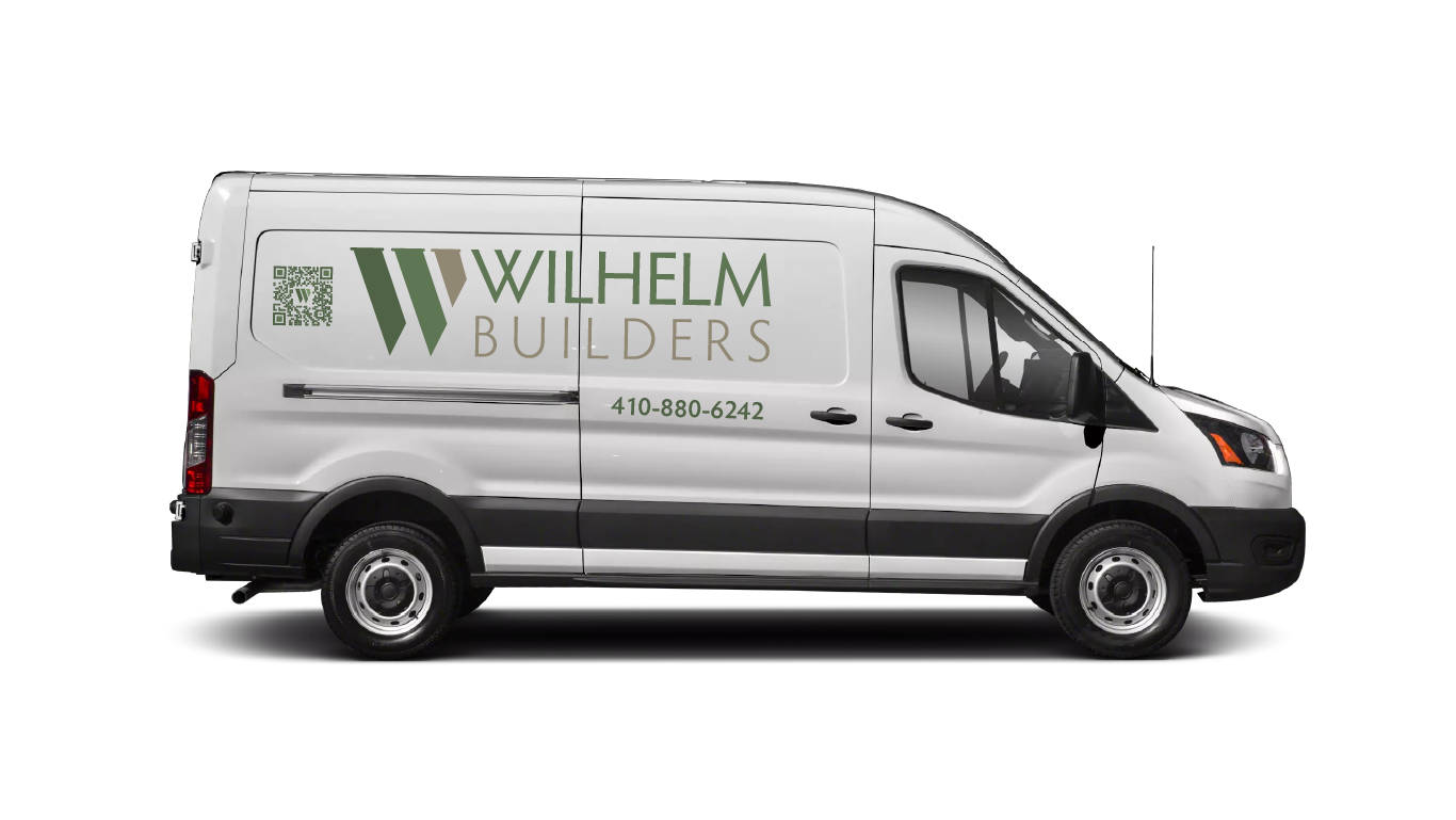 Transit 250 with the supplied Wilhelm Builders wrap design